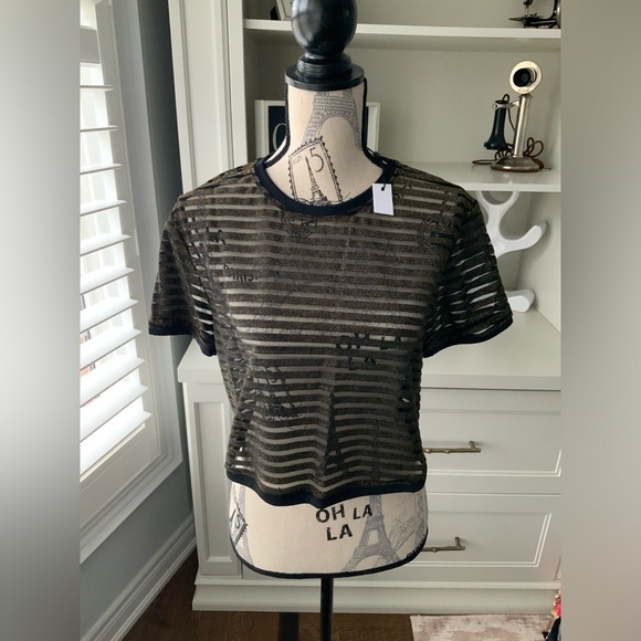 KORAL Terrain Cropped Top Black Gold Women’s Size Large BRAND NEW Made in USA - Picture 8 of 15